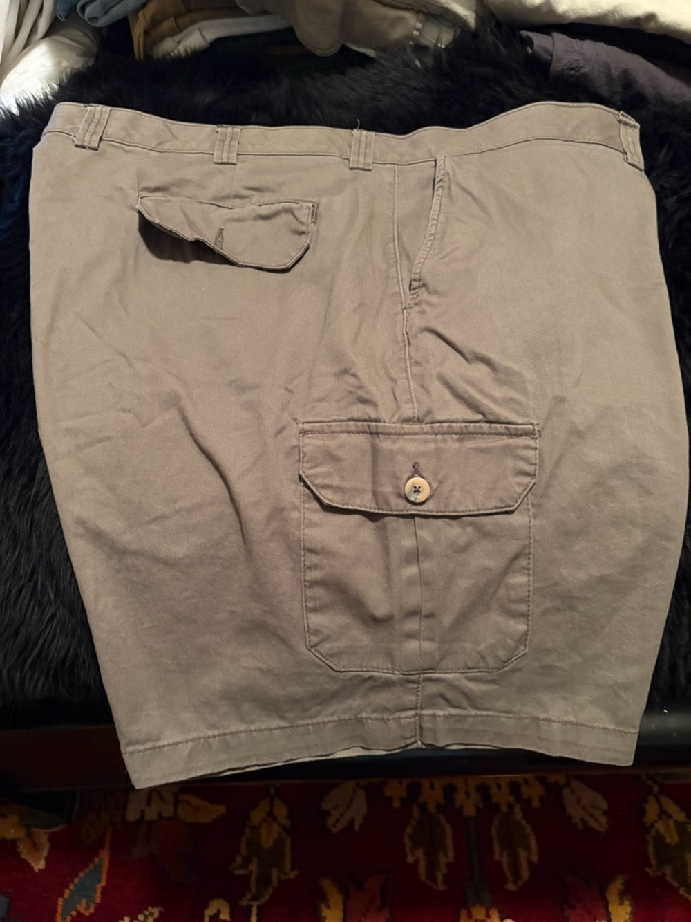 Men's Cargo Shorts in Taupe with Button Pocket